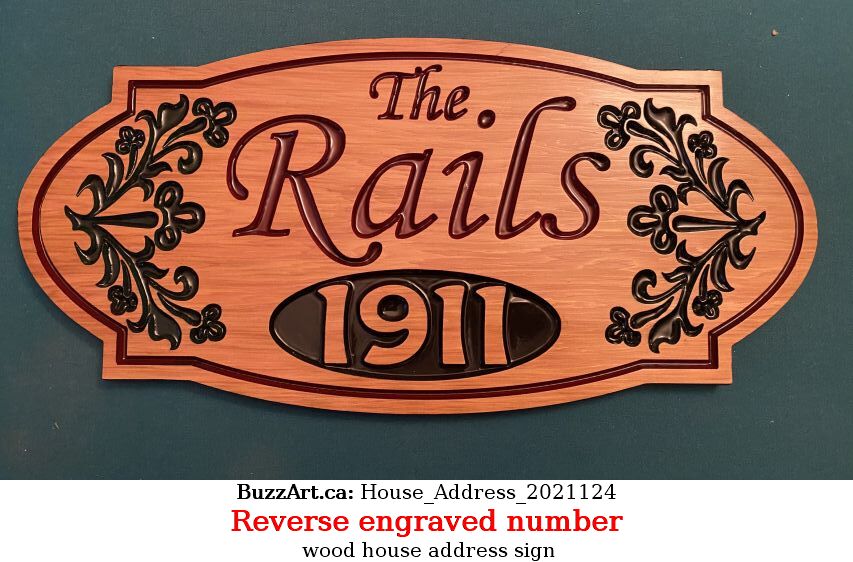 wood house address sign